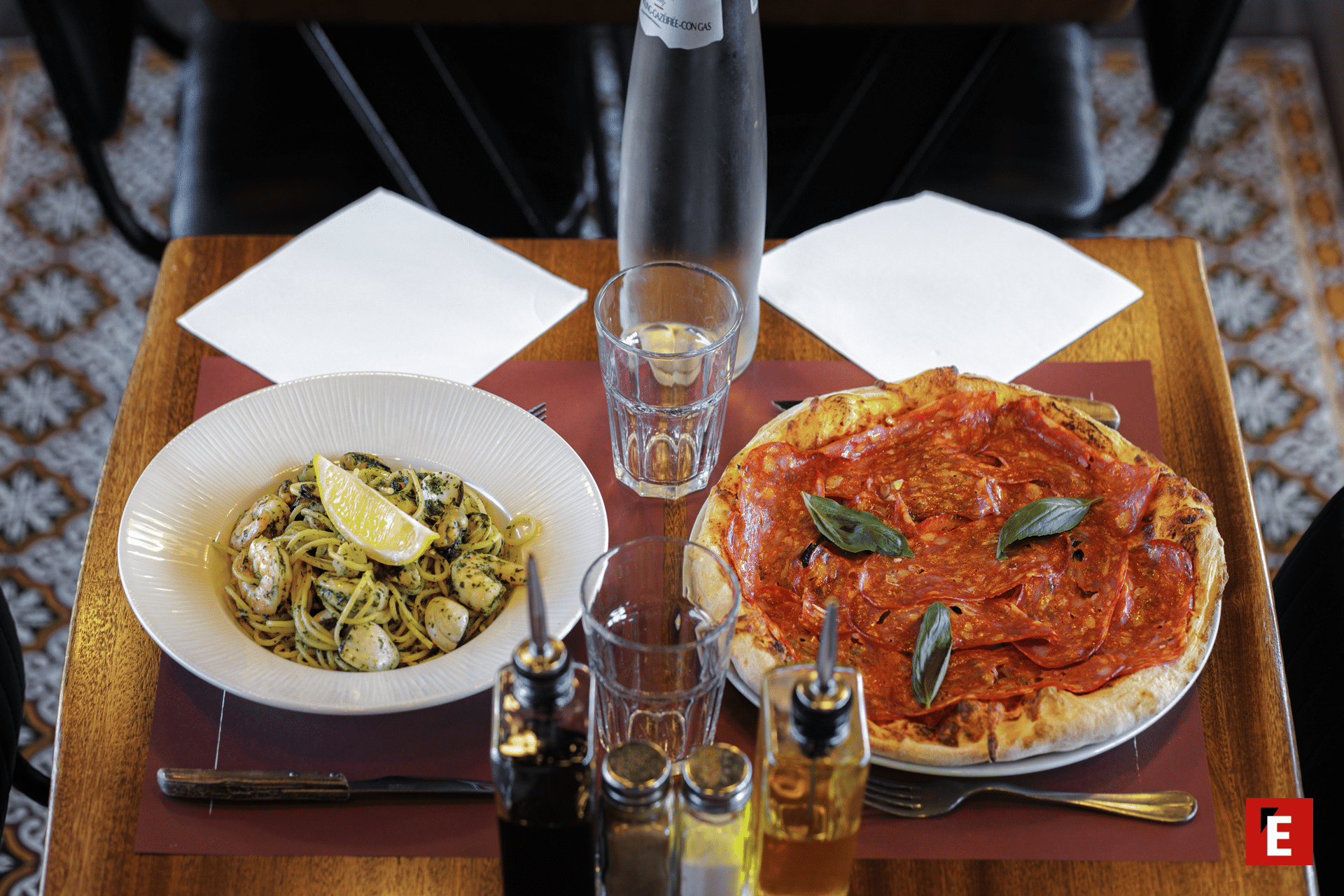 Plat italien authentique servi dans un restaurant Fabioli